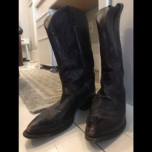 Vintage Tony Lama Brown Leather Boots